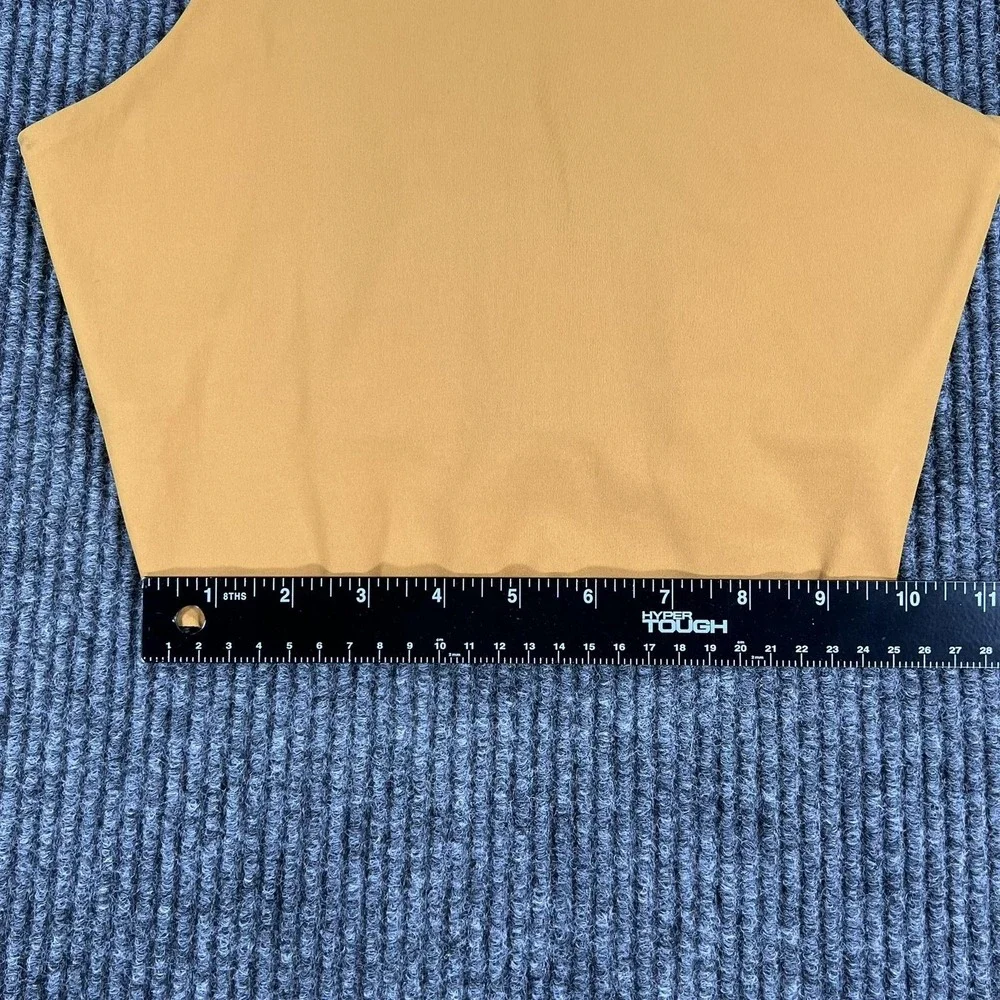 Nike Yoga Tank Top Womens Small Yellow Dri-FIT Athletic Racerback Halter Shirt